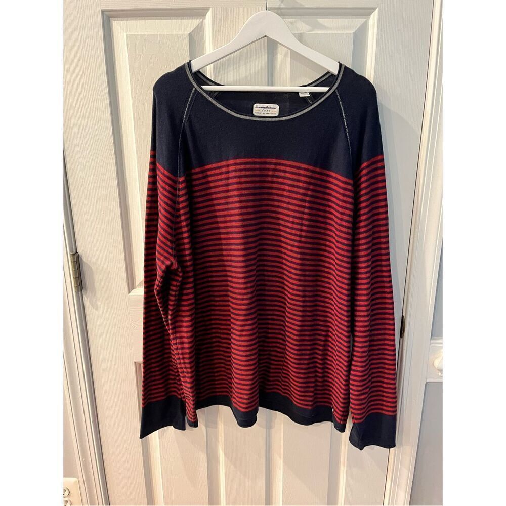 Tommy Bahama Jeans Red & Blue Striped Summer Sweater sz 3X EUC